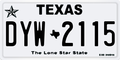 TX license plate DYW2115