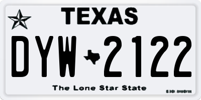 TX license plate DYW2122