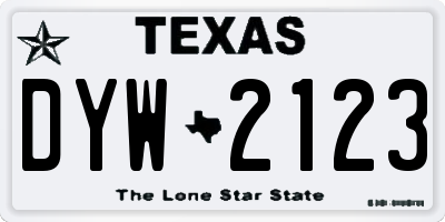 TX license plate DYW2123