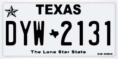 TX license plate DYW2131