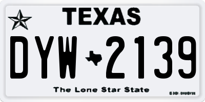 TX license plate DYW2139