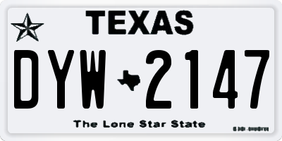 TX license plate DYW2147