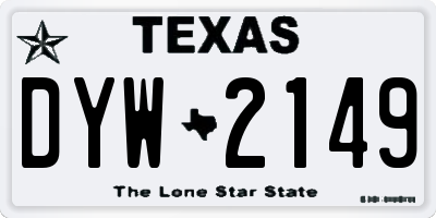 TX license plate DYW2149