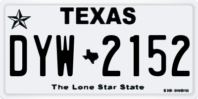 TX license plate DYW2152