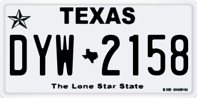 TX license plate DYW2158