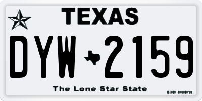TX license plate DYW2159
