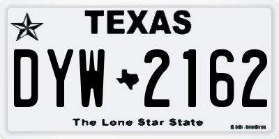 TX license plate DYW2162