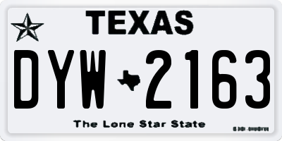 TX license plate DYW2163
