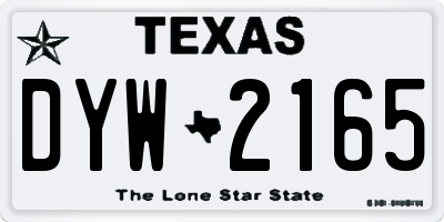 TX license plate DYW2165