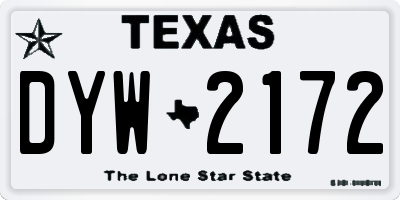 TX license plate DYW2172