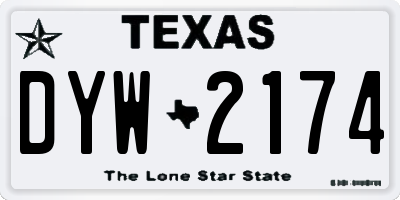 TX license plate DYW2174