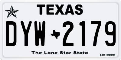 TX license plate DYW2179