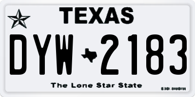 TX license plate DYW2183