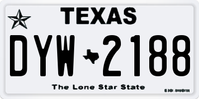 TX license plate DYW2188