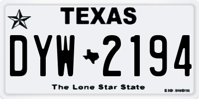 TX license plate DYW2194