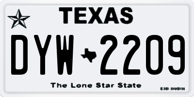 TX license plate DYW2209