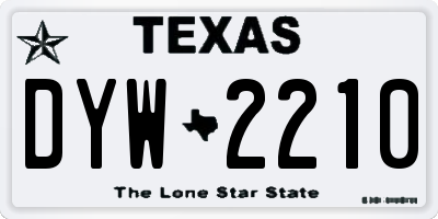 TX license plate DYW2210