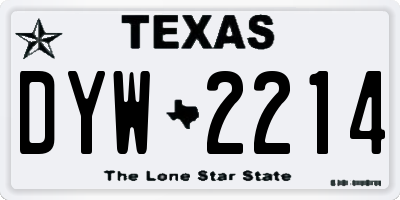 TX license plate DYW2214