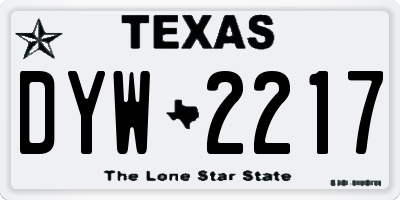 TX license plate DYW2217