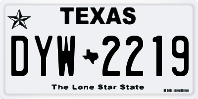 TX license plate DYW2219