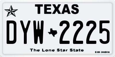 TX license plate DYW2225