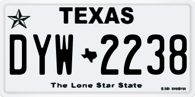 TX license plate DYW2238