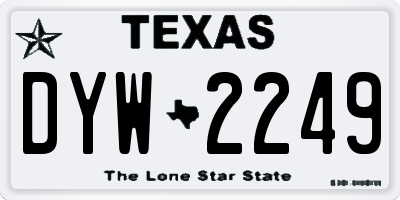 TX license plate DYW2249