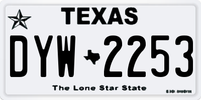 TX license plate DYW2253