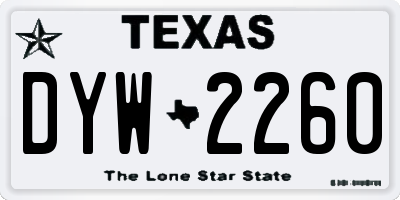 TX license plate DYW2260