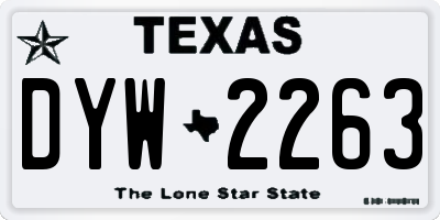 TX license plate DYW2263