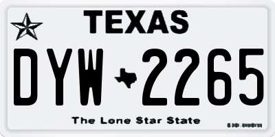 TX license plate DYW2265