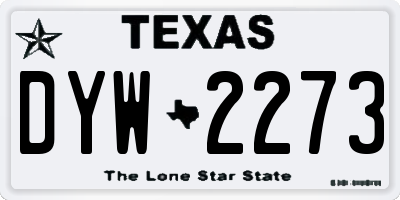 TX license plate DYW2273