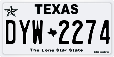 TX license plate DYW2274