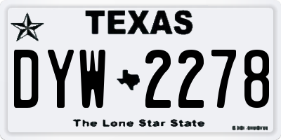 TX license plate DYW2278