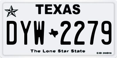 TX license plate DYW2279