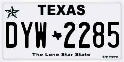 TX license plate DYW2285
