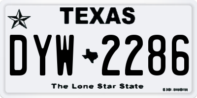 TX license plate DYW2286