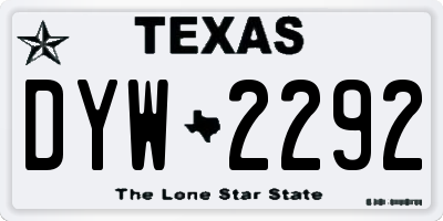 TX license plate DYW2292