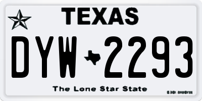 TX license plate DYW2293
