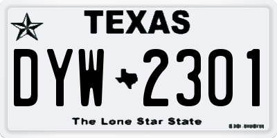 TX license plate DYW2301