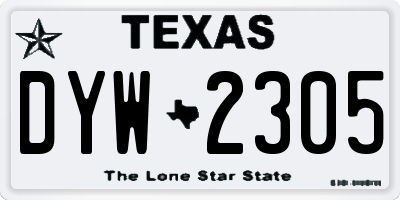TX license plate DYW2305