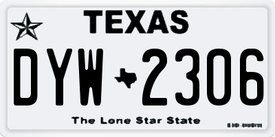 TX license plate DYW2306