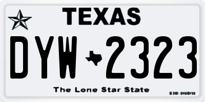 TX license plate DYW2323