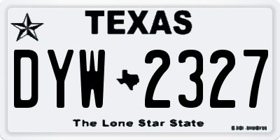 TX license plate DYW2327