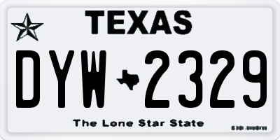TX license plate DYW2329