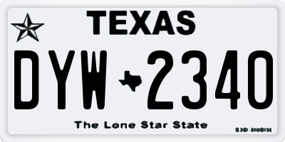 TX license plate DYW2340