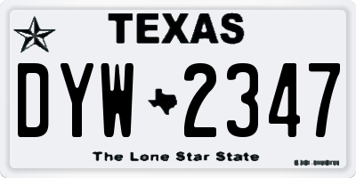 TX license plate DYW2347