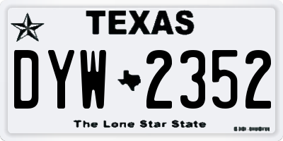 TX license plate DYW2352