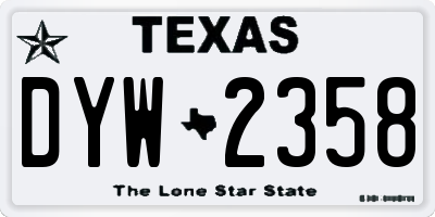 TX license plate DYW2358