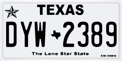 TX license plate DYW2389